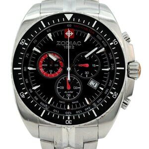 Men's 44mm Zodiac Speed Dragon Alarm Swiss Quartz Chrono Watch! Ref: ZO5504!